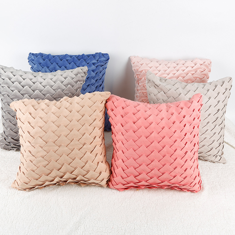 复古欧式风毛线针织 编织麻花拉链抱枕套 欧式复古素色靠垫抱枕套