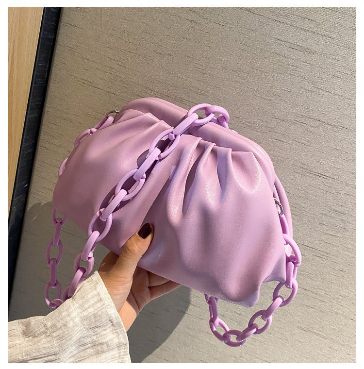 Cross-Border Women's Bag 2020 Popular New Online Influencer Fashion Pleated Cloud Bag Ins Simple Western Style Shoulder Crossbody Bag