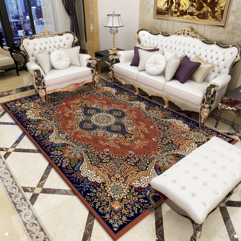 Home Persian Pattern Carpet Turkish Style Carpet Living Room Coffee Table Carpet Durable Beautiful Washable