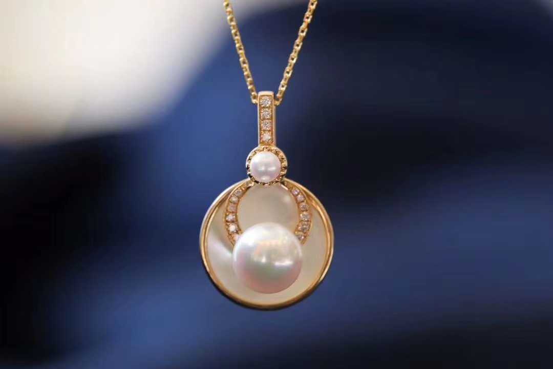 s925银925通体纯银天然白贝白贝母贝壳天然淡水珍珠吊坠