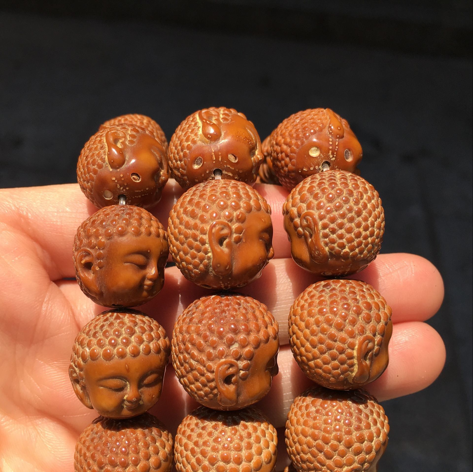 厂家供应紫金鼠宝宝佛手串 紫金鼠雕刻宝宝佛 招财鼠菩提手串