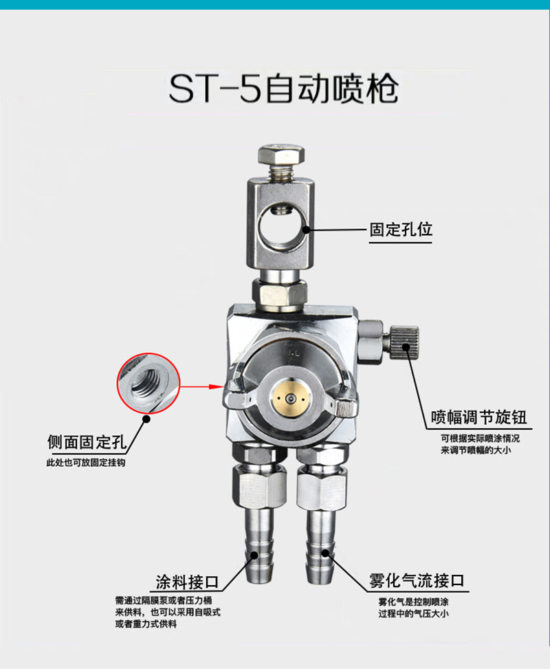 台湾sawey萨威st-6喷漆枪 波峰焊助焊剂喷头油墨打点包衣自动喷枪