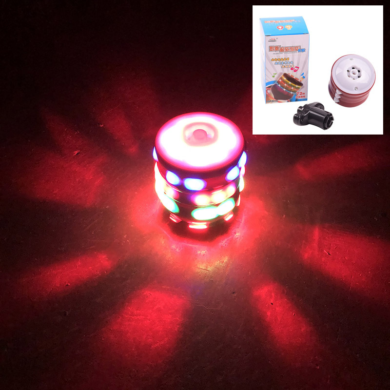 Colorful Music Light-Emitting Gyro Stall Hot Sale Children's Rotary Table Flash Electric Toy Magic Imitation Wooden Top