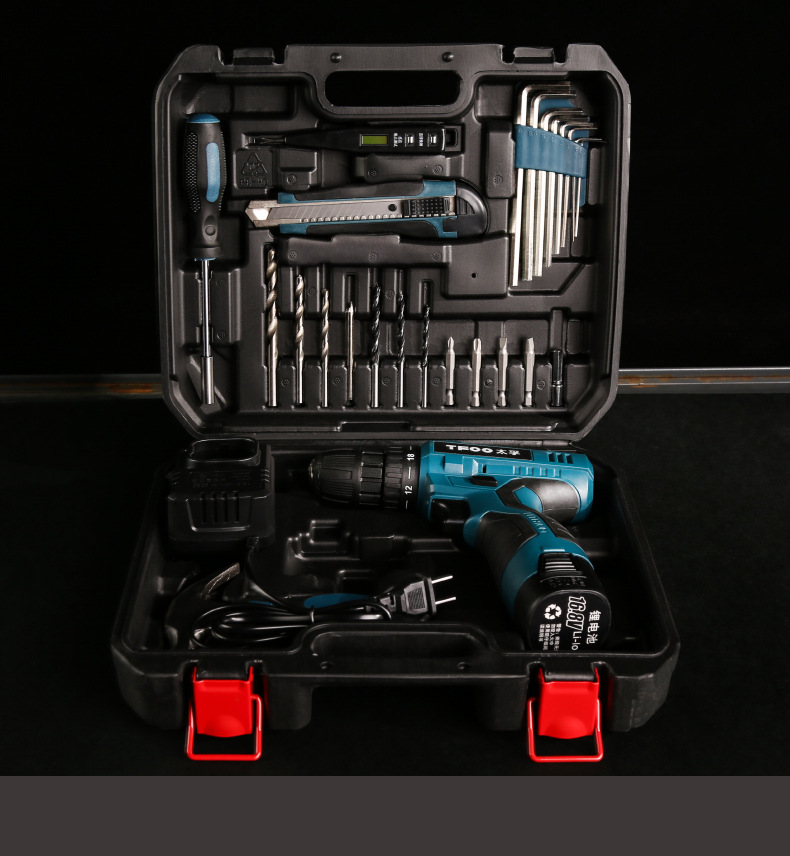 太孚 手电钻工具套装 多钻头电动螺丝刀工具箱大功率充电无线手钻