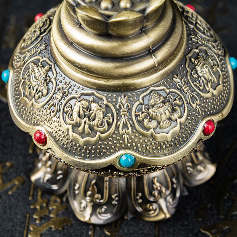 宝瓶装藏地藏王宝瓶宝瓶宝袋龙王财神地藏王青铜色