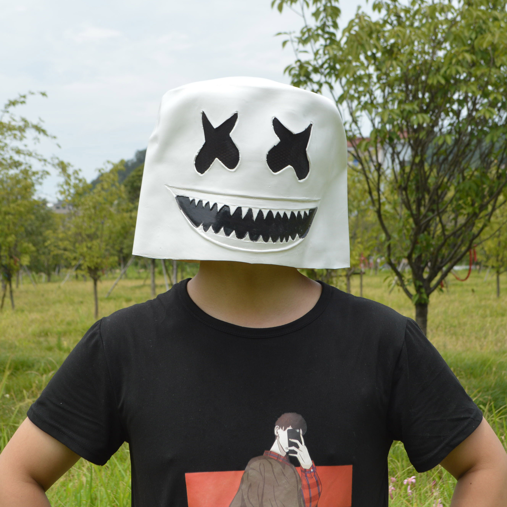 dj棉花糖头套面具音乐节面具万圣节电音节表演抖音直播搞笑道具