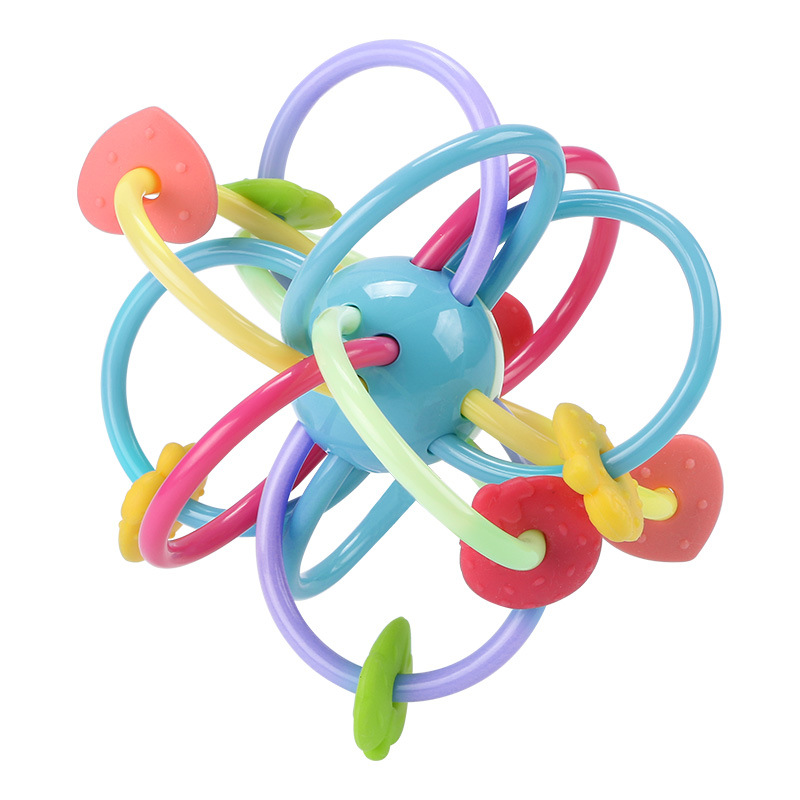 c包邮谷雨曼哈顿球牙胶婴儿玩具6-12个月手抓球水煮宝宝软胶球类