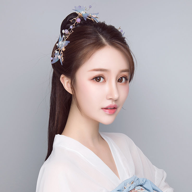 20汉服头饰发簪超仙流苏古装套装网红古典步摇配饰女古风发冠对簪