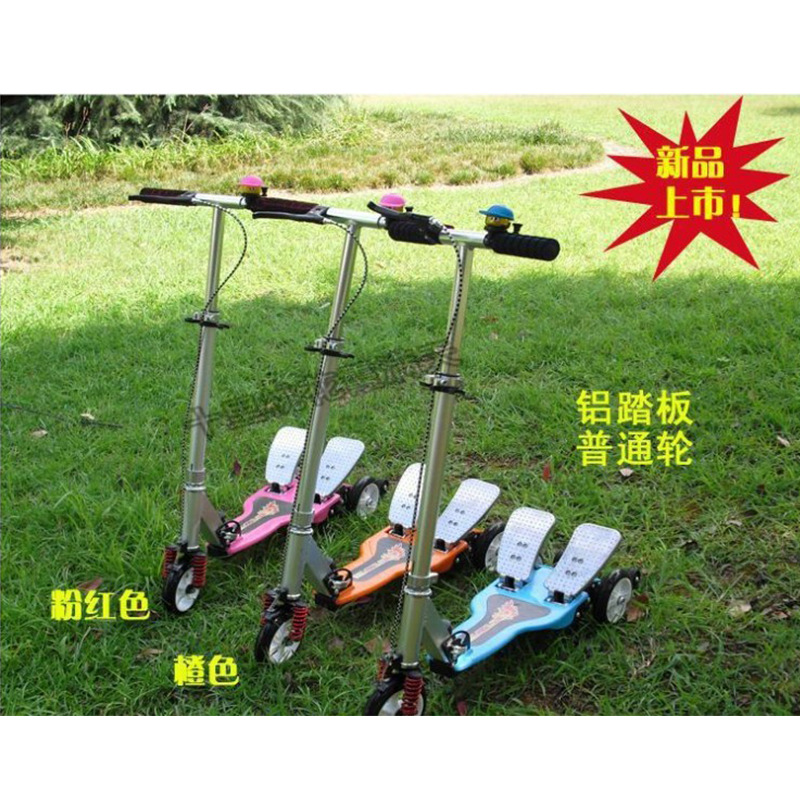 Double-Scooter Children's Three-Wheel Booster Bicycle Wholesale Children's Scooter Bicycle Frog Car