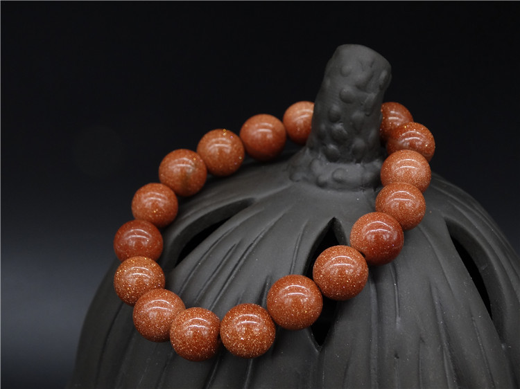 厂家现货 金沙石佛珠 6-16mm手串转运珠金砂108颗手链砂金 男女款