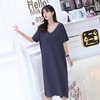 2020 new pattern Korean Edition modal longuette 200 Pounds of fat MM Easy Short sleeved Backing skirt Large Dress 2020 new pattern Korean Edition modal longuette 200 Pounds of fat MM Easy Short sleeved Backing skirt Large Dress