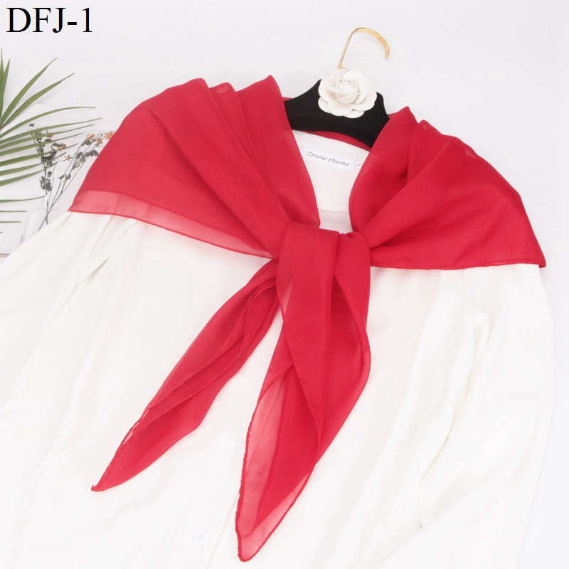 Solid Color Chiffon Large Kerchief 90 * 90cm All-Match Scarf Scarf Plain Square Scarf Sailor Dance Silk Scarf