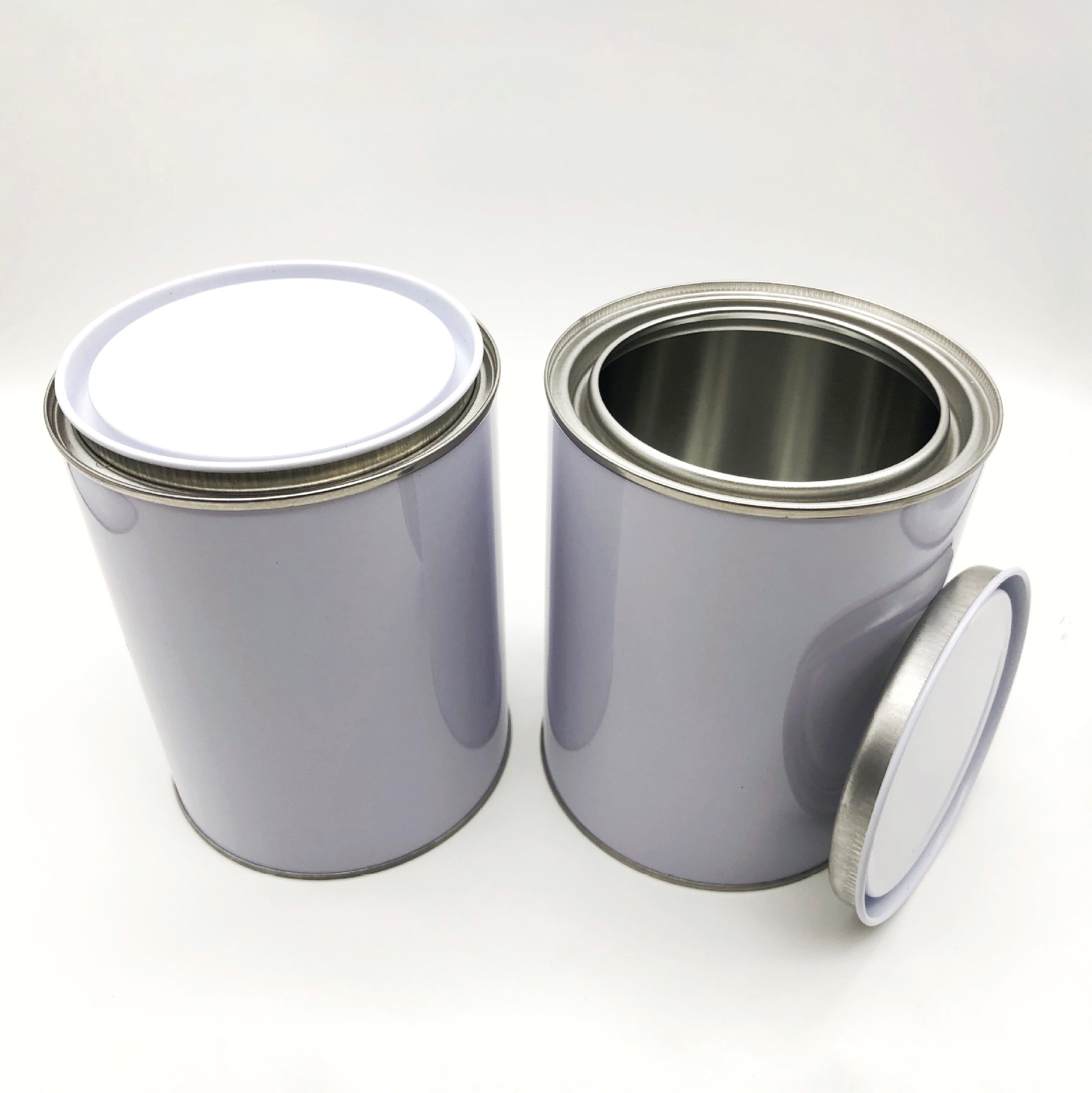 1l涂白铁罐1公斤圆罐子油漆油墨胶水罐1kg样品罐机油罐