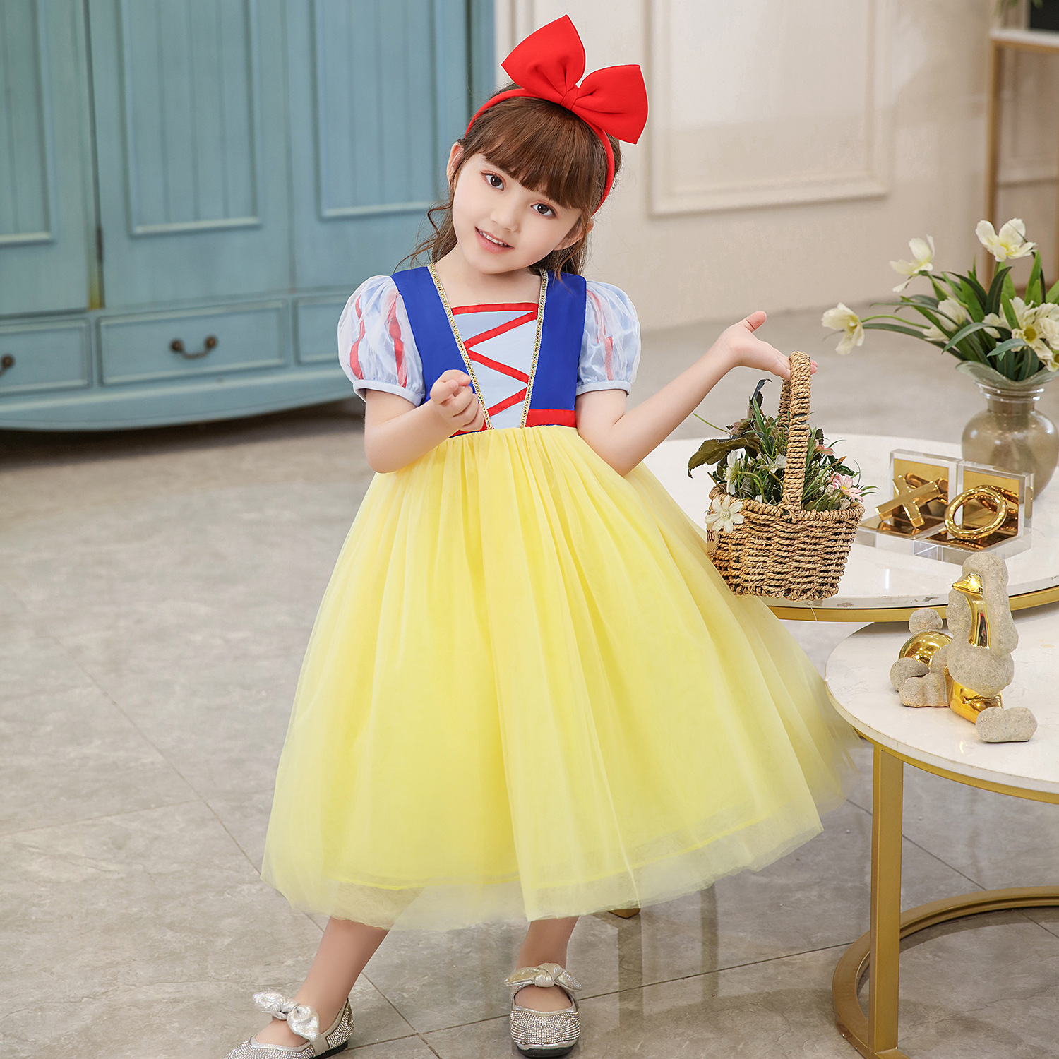 白雪公主裙子儿童蓬蓬纱裙女童公主裙夏装洋气连衣裙生日礼物礼服