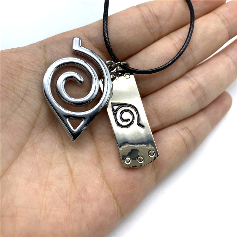 动漫火影忍者木叶护额金属项链写轮眼合金佐助叛忍红云钥匙扣饰品