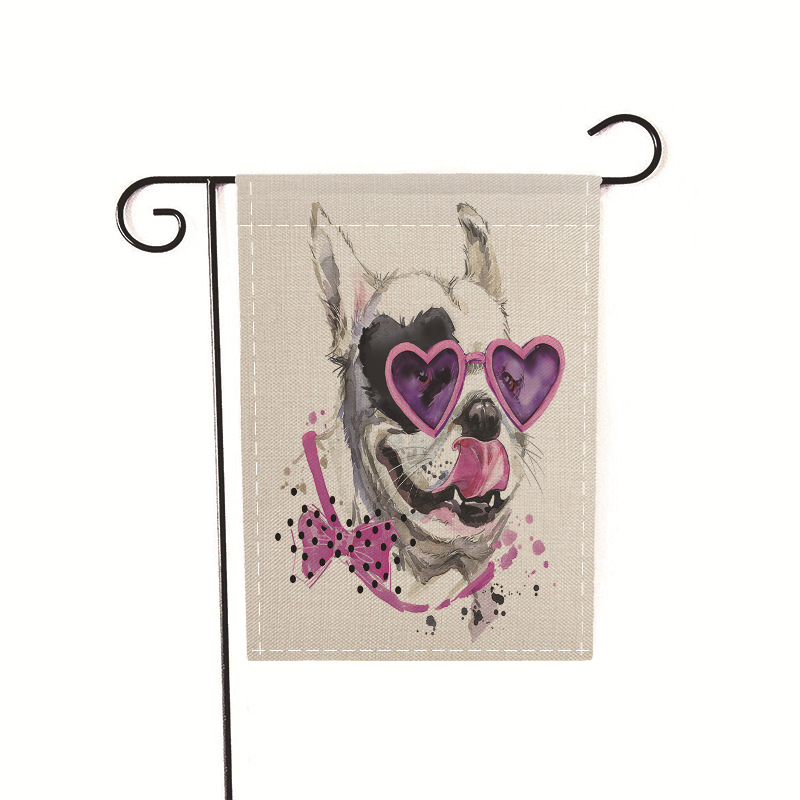 动物帅酷头像亚麻双面印刷花园旗帜节日旗庭院 来图定制 厂家直销