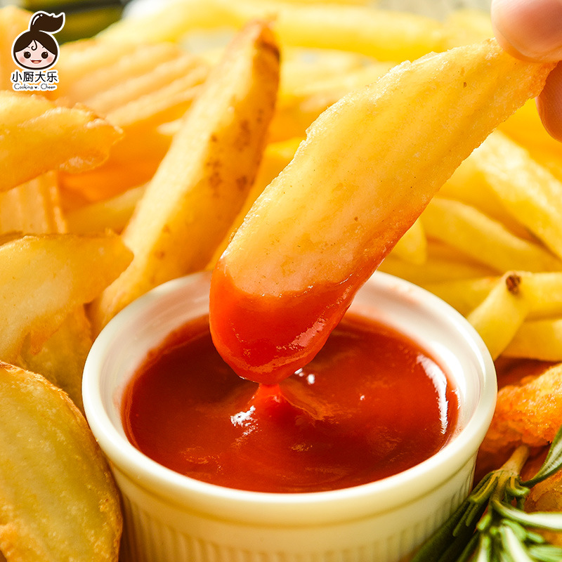 小厨大乐带皮薯角冷冻食品炸薯角半成品薯条冷冻免邮油炸200g*5