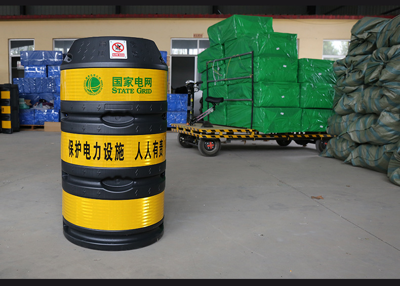 电杆警示防撞墩围挡施工防撞桶电力安全警示圆形防撞桶隔离墩