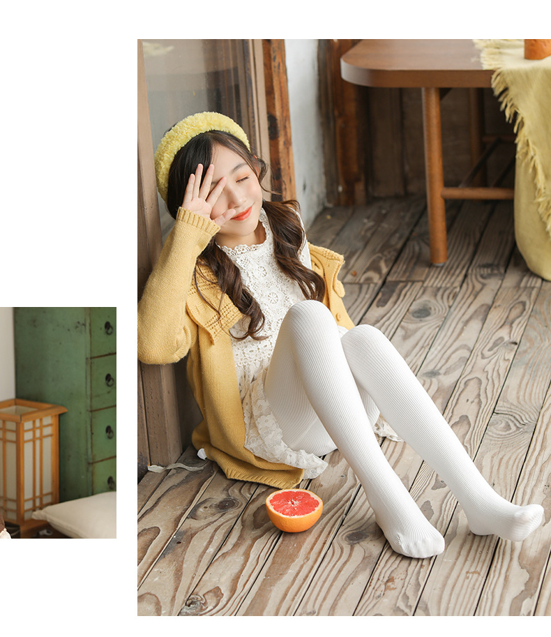 小巴兔春秋薄款细纹连脚儿童连裤袜女童打底裤舞蹈袜连脚袜