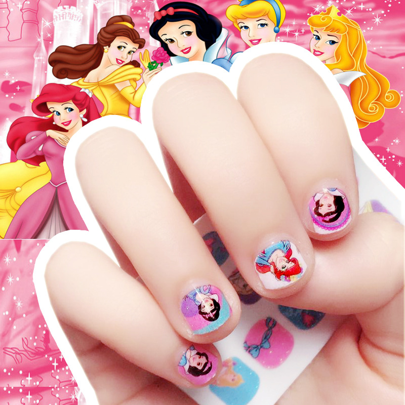 韩国公主女孩美甲贴花儿童宝宝卡通指甲贴女童手指贴画黏贴纸