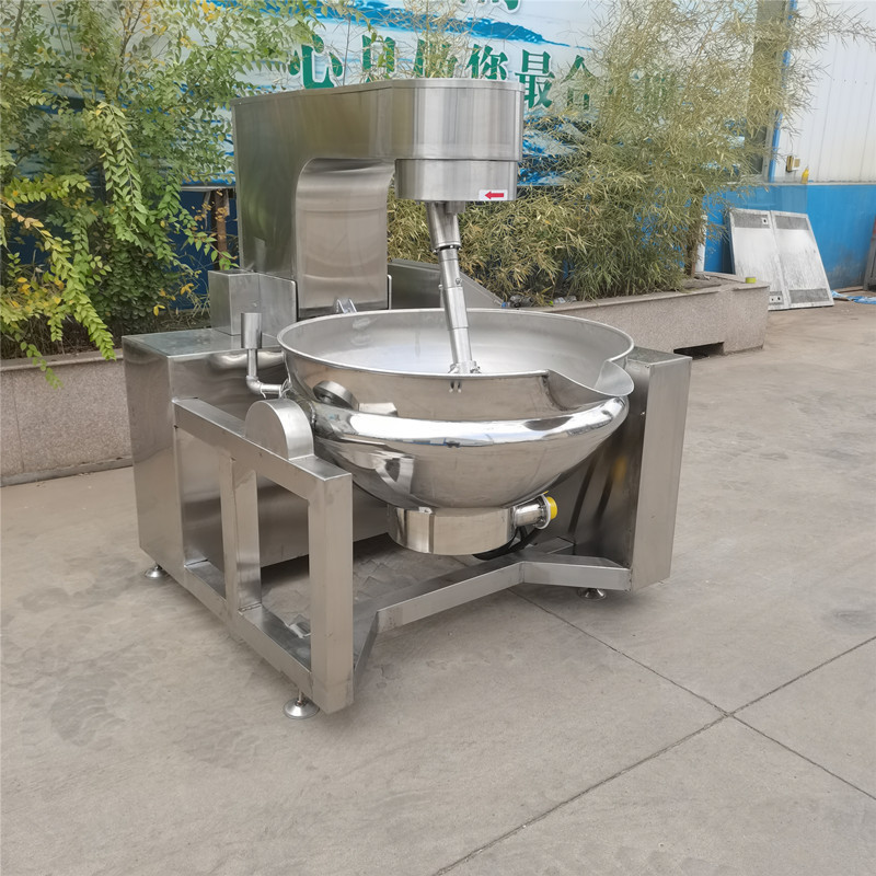 商用大型全自动行星炒锅阿胶糕香菇肉酱搅拌设备小麦粉面粉炒面机