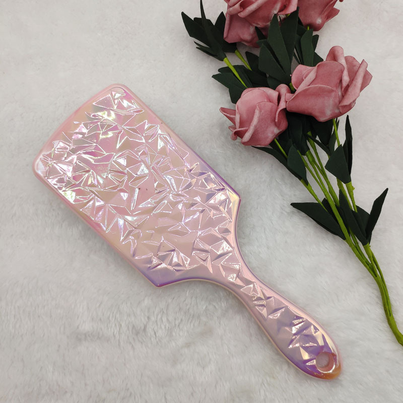 ABS Electroplating Section Airbag Comb Hairdressing Large Plate Comb Plastic Rainbow Colorful Hair Tidying Comb Air Cushion Massage Comb