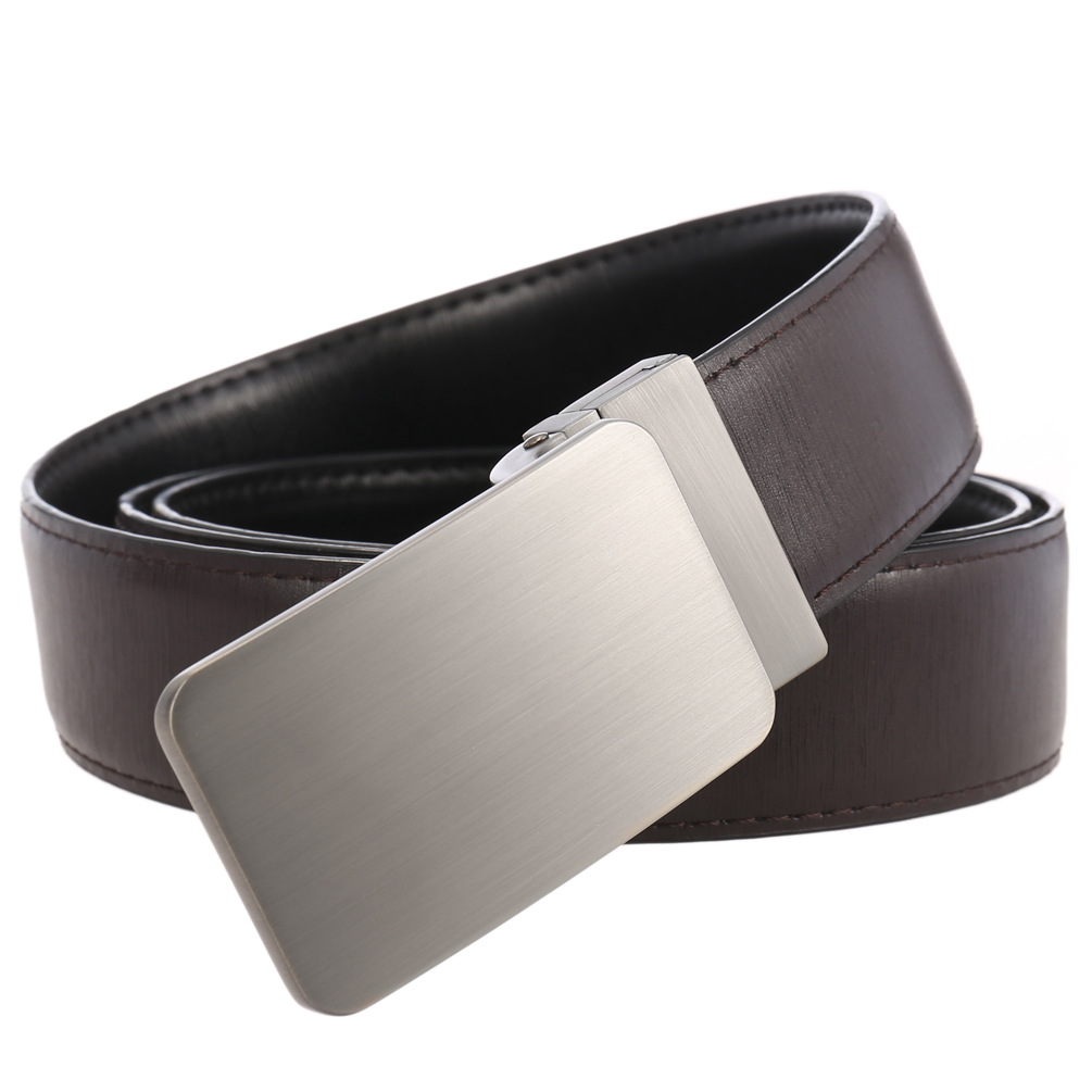 平滑扣皮带商务正装男皮带二层牛皮皮带板扣腰带打孔皮带c06900-2