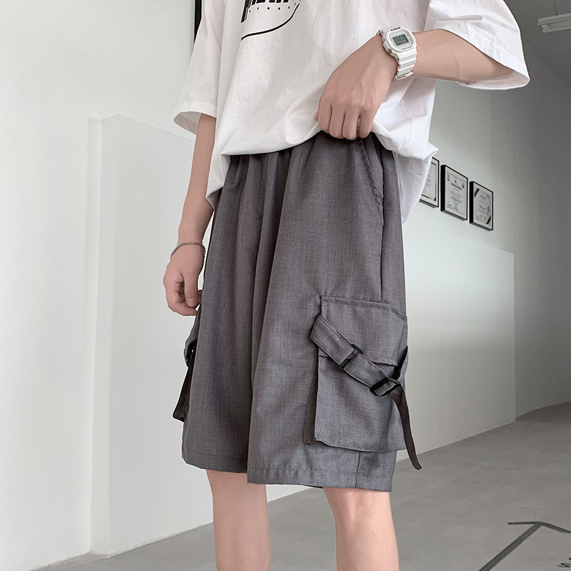 工装短裤男士宽松休闲过膝五分裤百搭潮牌沙滩裤潮流裤子夏季薄款