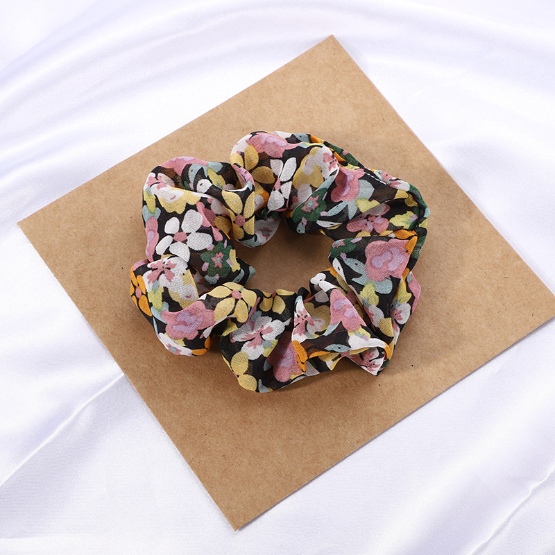 厂家直销个性大肠圈 装饰发圈弹力发绳碎花皮筋扎头发头饰批发