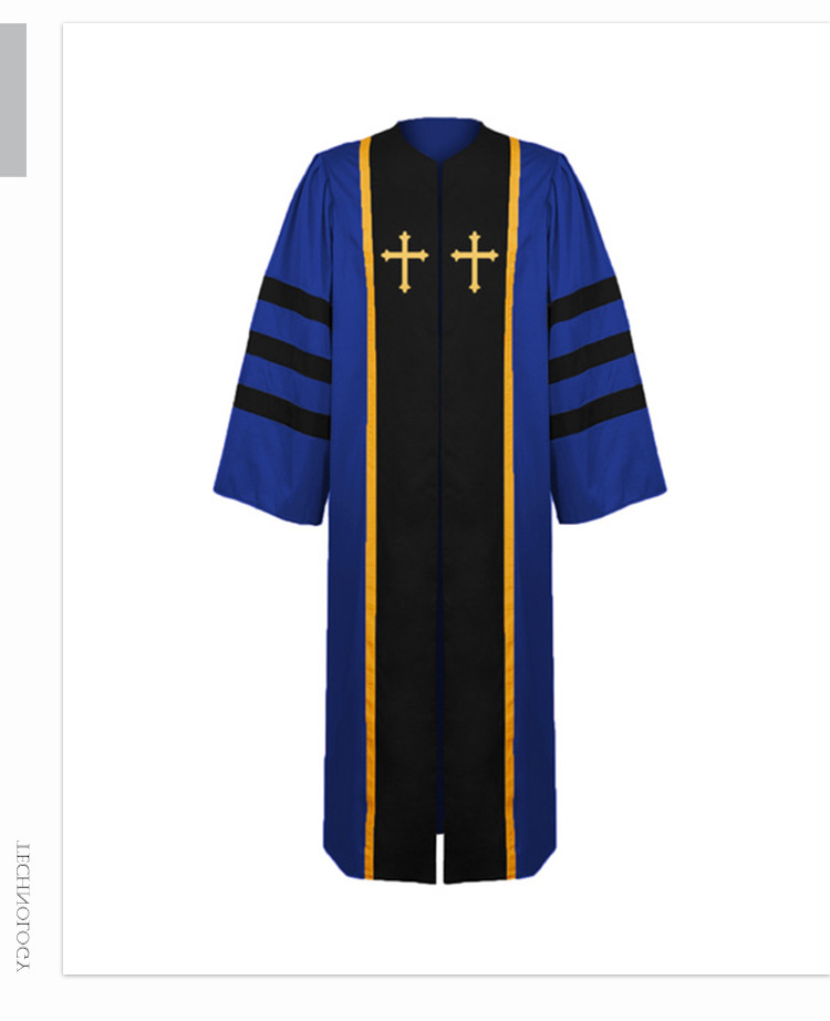 2021年新男性神职人员长袍豪华拼接长袖讲坛教堂服装万圣节派对服