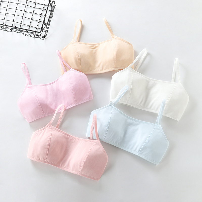 发育期小学生内衣女学生纯棉吊带少女初中生文胸女童小孩文胸批发