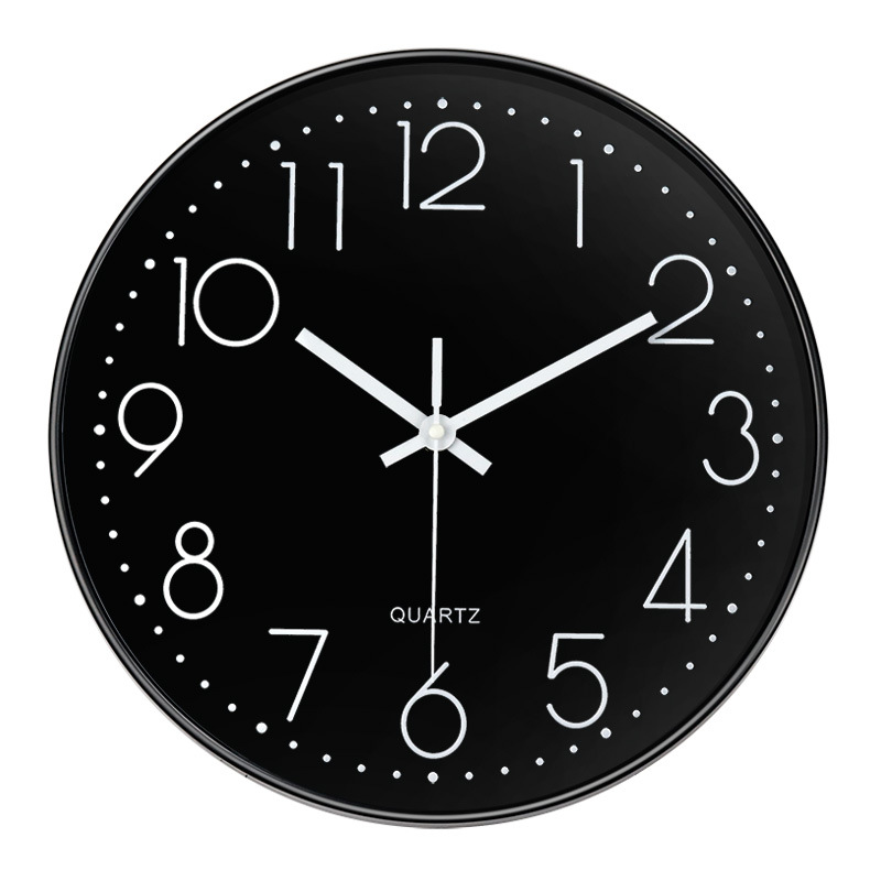 [12-Inch 30cm] Fashion Noiseless Hanging Clock Creative Three-Dimensional Digital Scale Wall Clock Punch-Free Clock