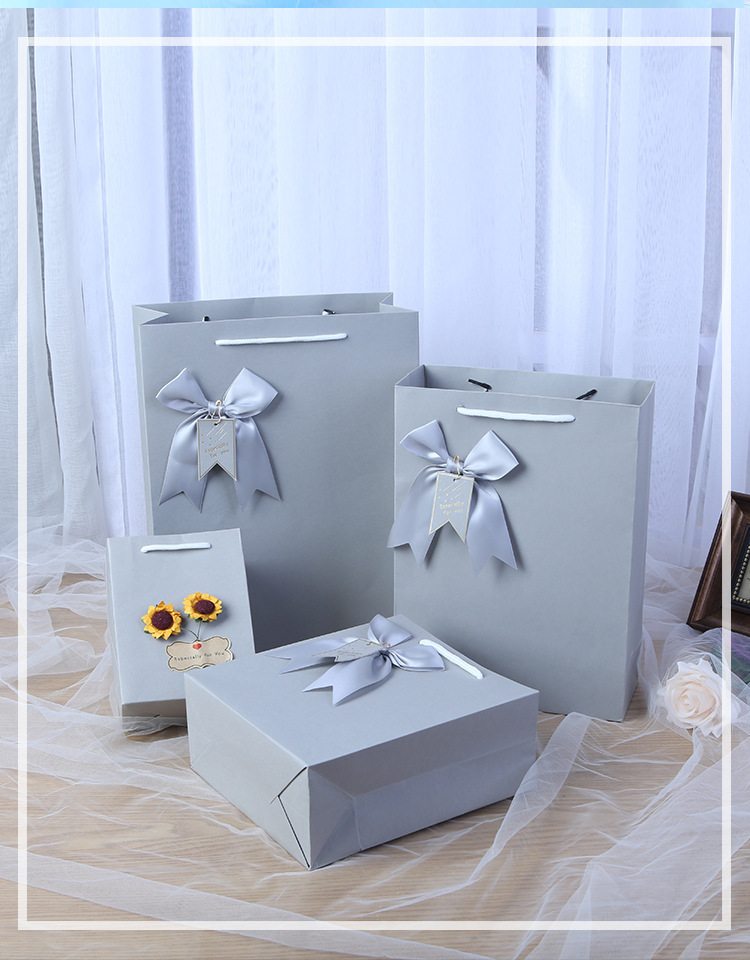 蝴蝶结牛皮纸袋定制包装小礼品袋子礼物衣服女装手提袋订做印logo