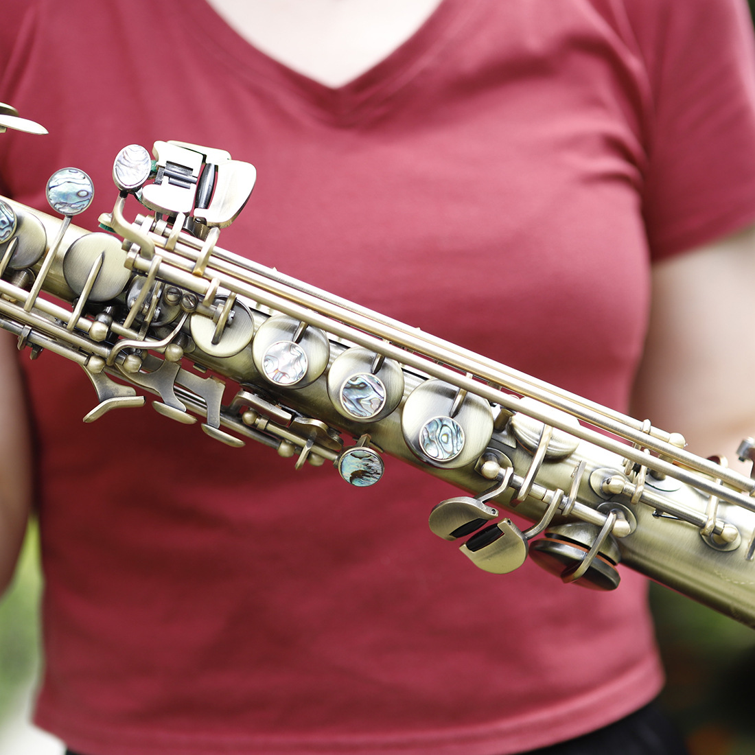 s66 lade高音萨克斯直管萨克斯鲍鱼壳按键布盒装乐器批发送大礼包