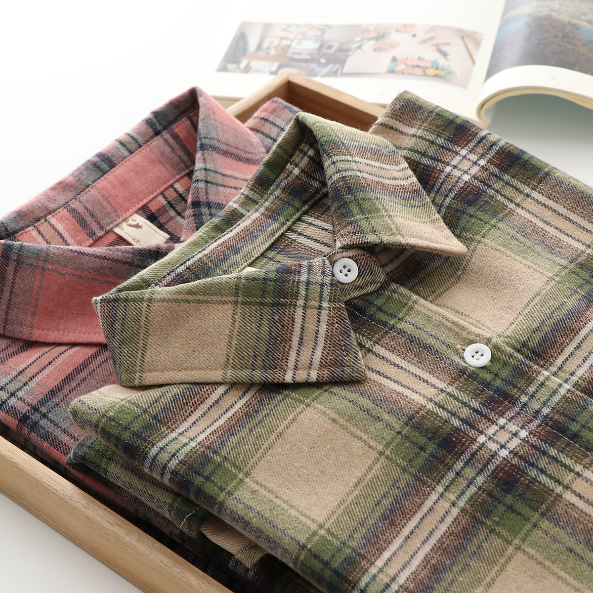 日系女装清新绿休闲插肩袖大版衬衫薄外套上衣2020年春夏