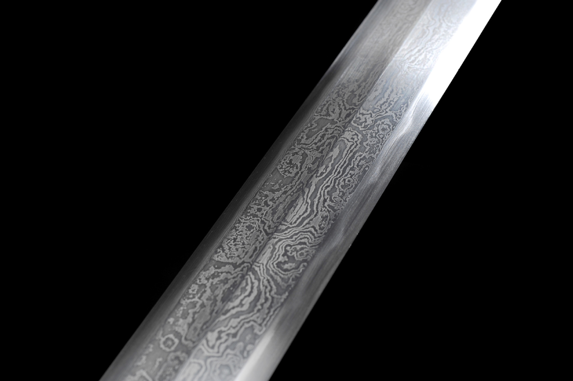 龙泉刀剑花纹钢烧刃一体宝剑手工锻打春秋汉剑八面剑冷兵器未开刃