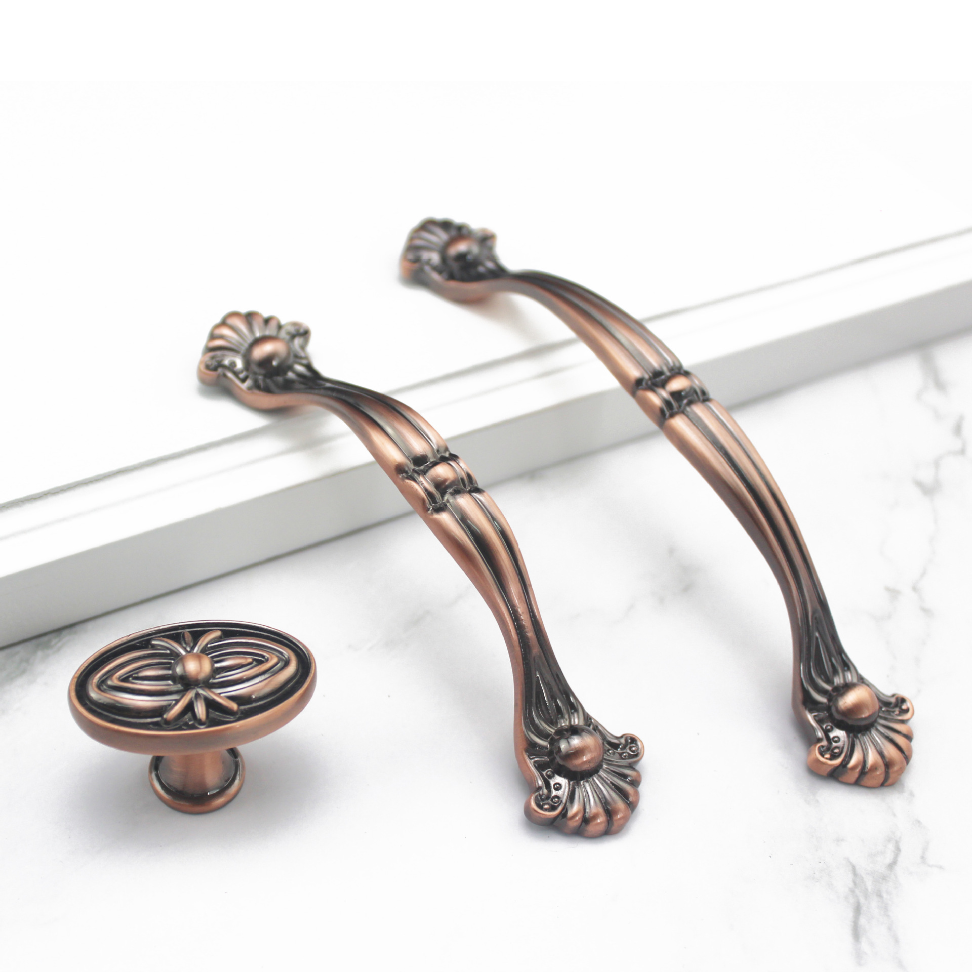 新中式纯铜拉手柜门全铜小拉手鞋柜橱柜抽屉柜子门把手实心