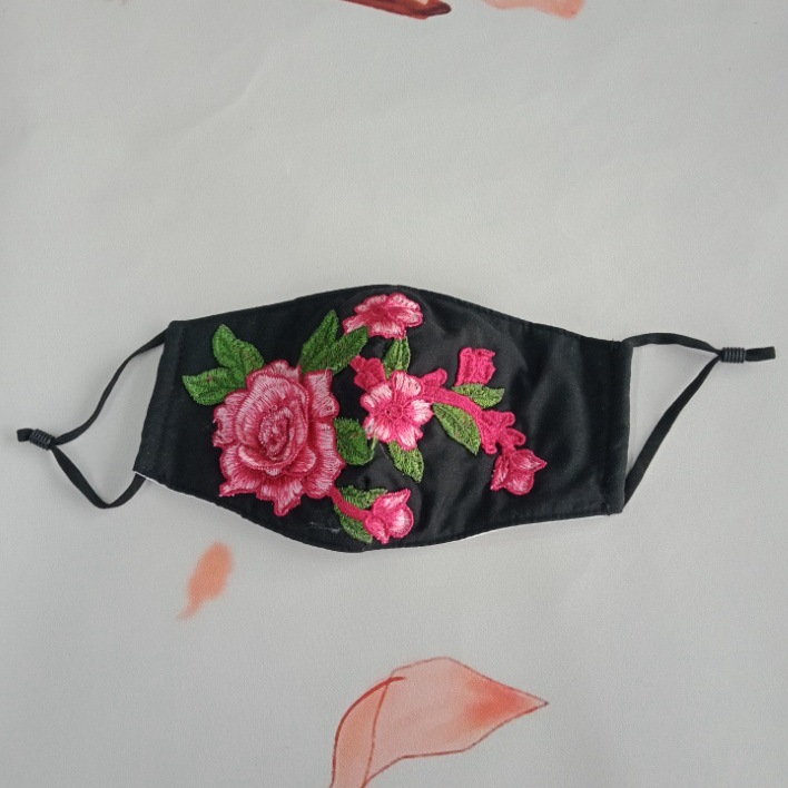 民族风绣花口罩防晒春夏季骑行防风挂耳式口罩女透气防花粉防气味