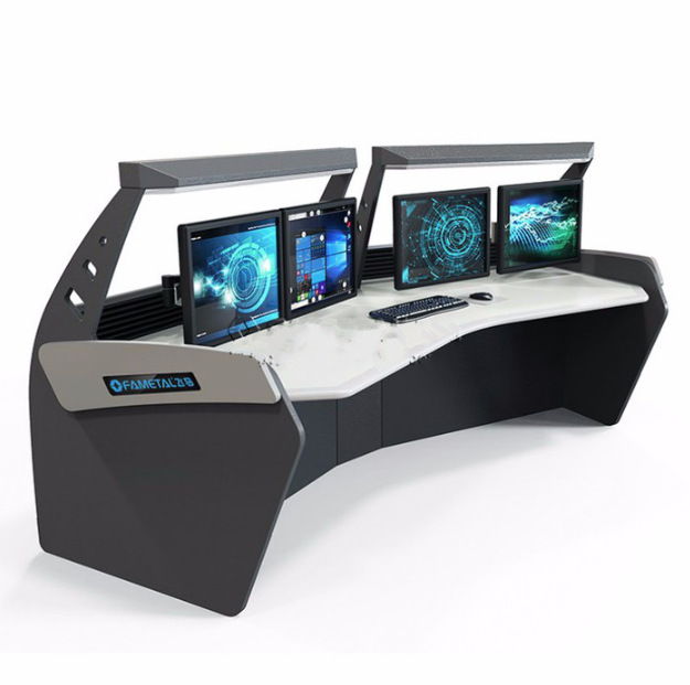 监控平台 控制台 全木面实木操作台 异型定做 工厂直销