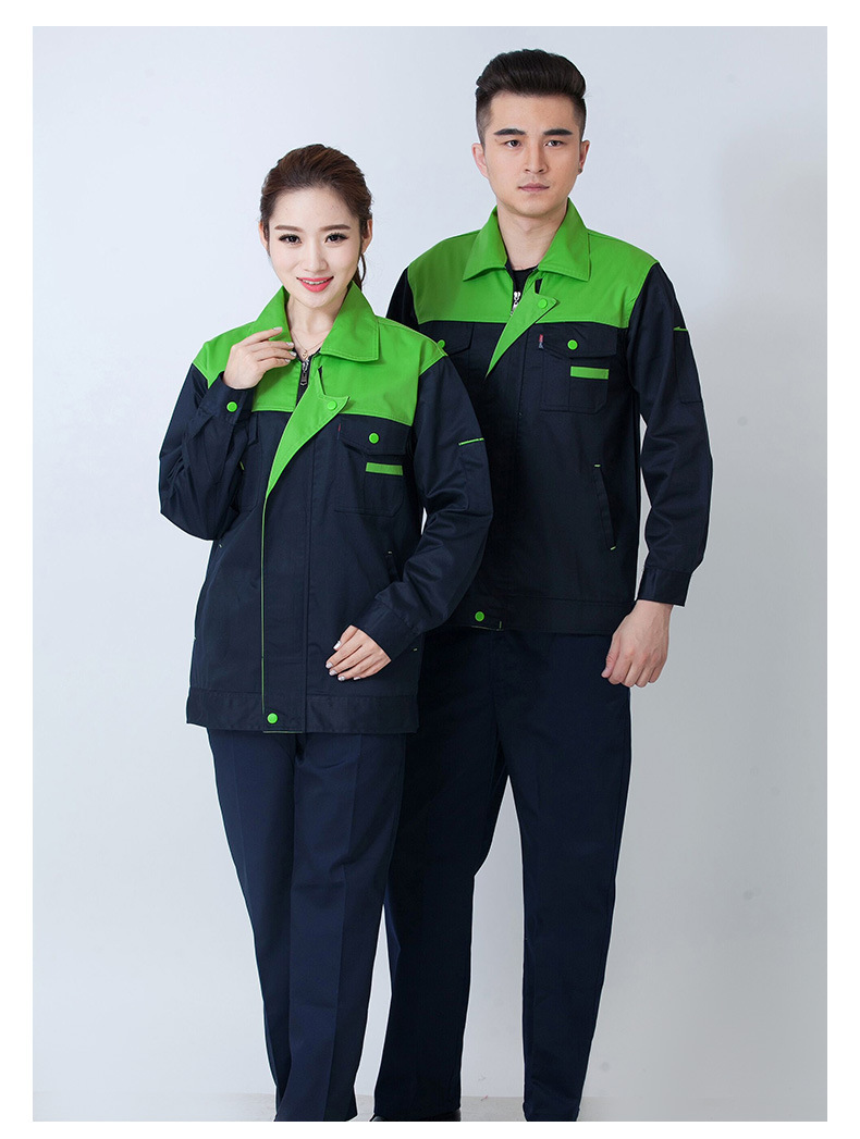 厂家批发男女春秋制服工装 长袖上衣工作服 车间工程劳保服定制
