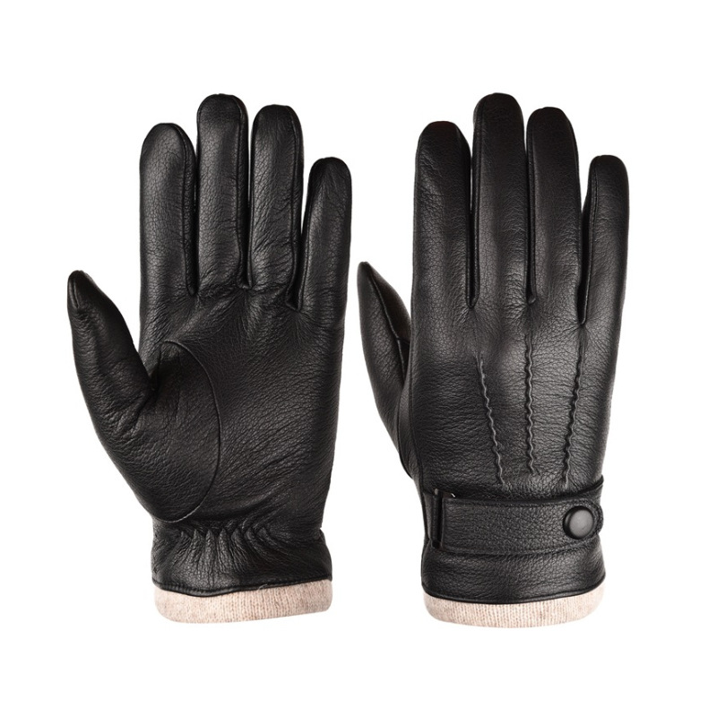 批发屏男士手套皮手套棉冬季手套车骑手套开车防寒外贸保暖真皮骑