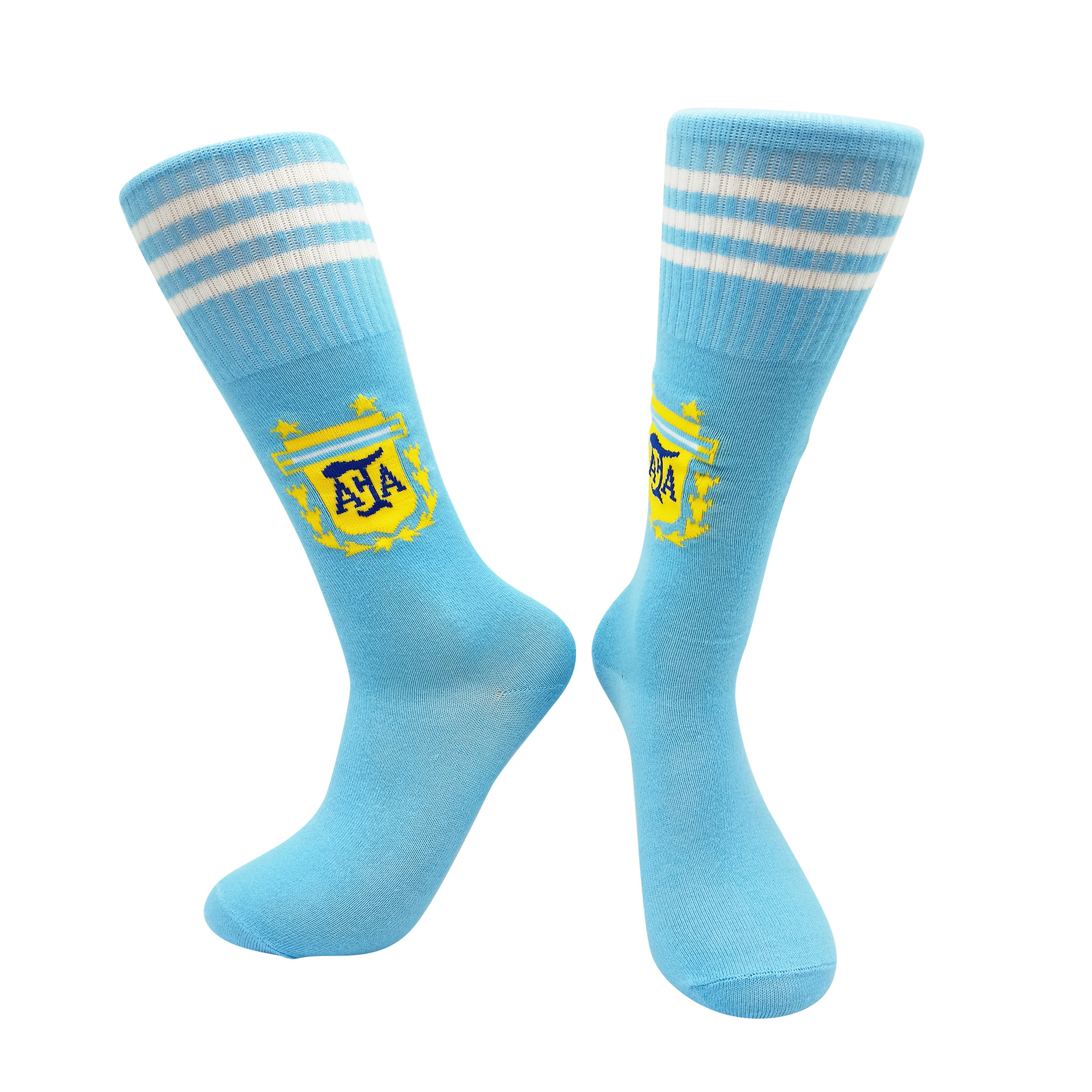 平针儿童长筒足球袜 防滑吸汗条纹国家队俱乐部球袜