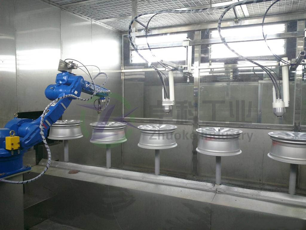 汽车轮毂自动喷涂线 固定喷枪 铝合金轮毂喷涂生产线设备制造商