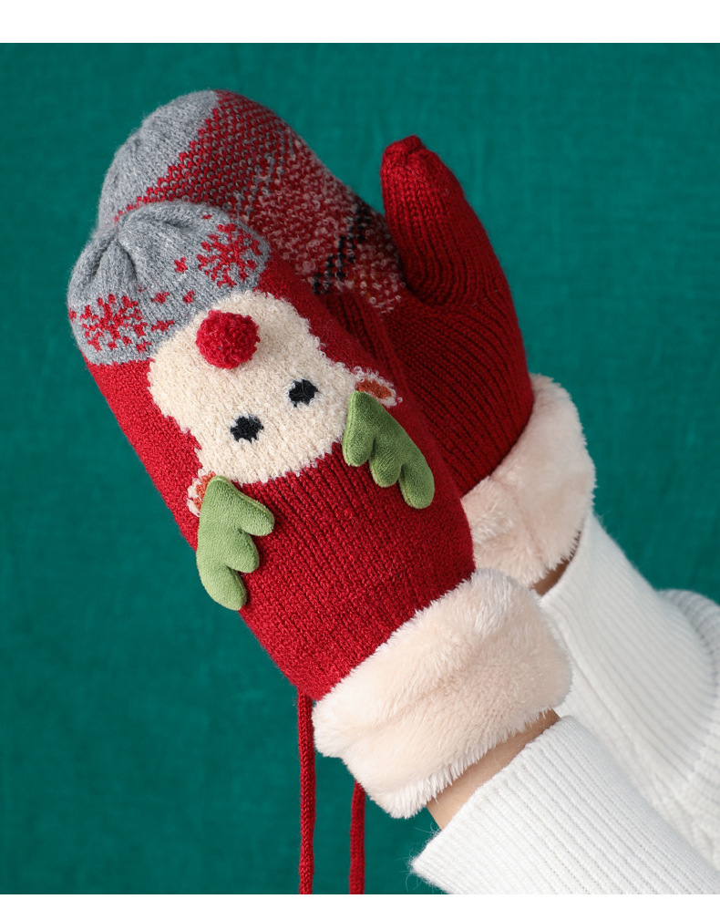 手套女冬季可爱学生加绒加厚棉保暖防寒挂脖网红同款冬天圣诞礼物