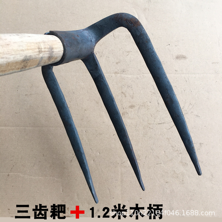 锰钢锻打三齿耙 耙子钉耙挠子 铁路四齿耙 三齿钉耙子