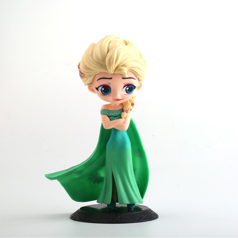 爱莎公主冰雪奇缘三代绿衣艾莎公主蛋糕装饰摆件玩偶公仔手办