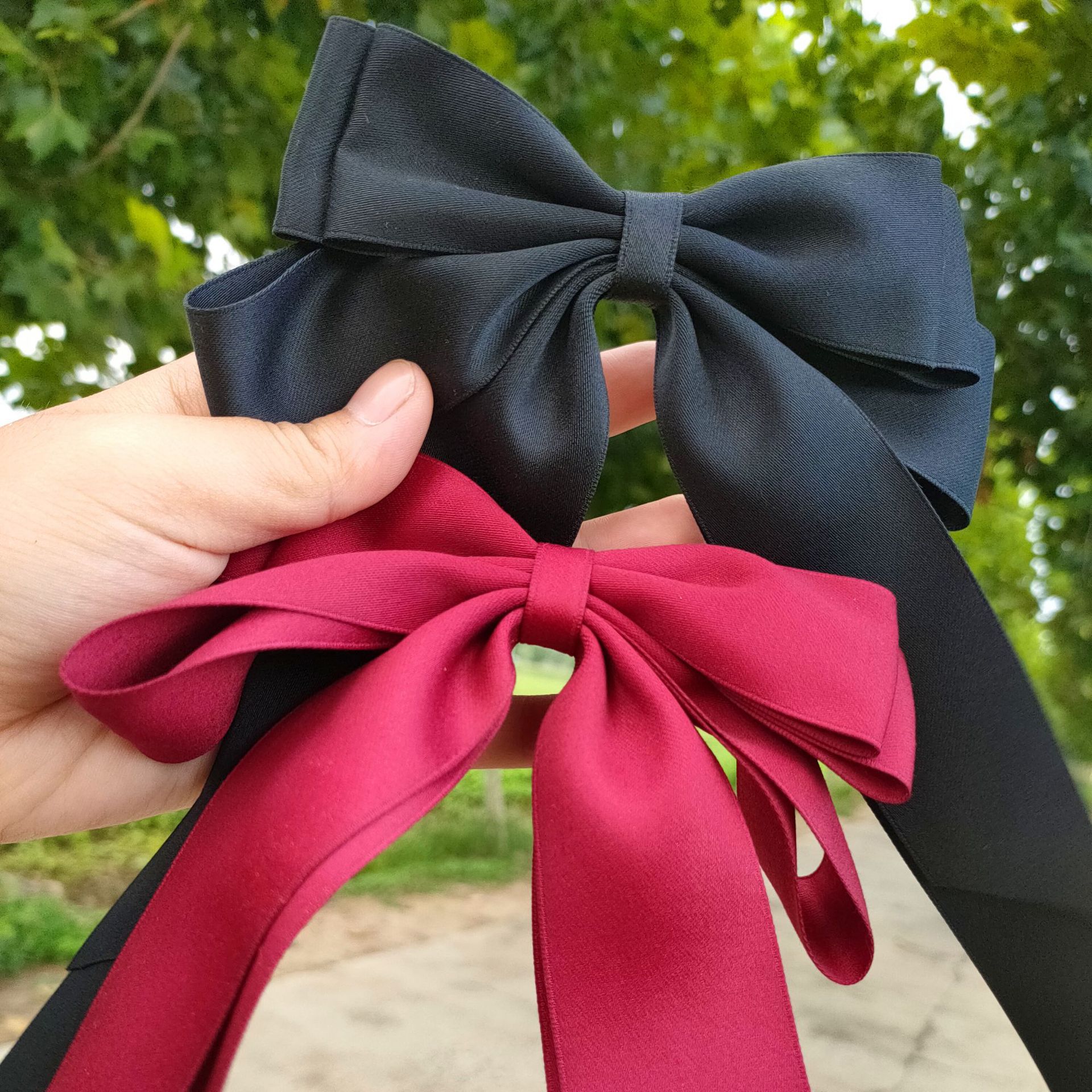 日韩手工长飘带蝴蝶结发夹发卡顶夹马尾夹森系蝴蝶结发饰仙女发夹