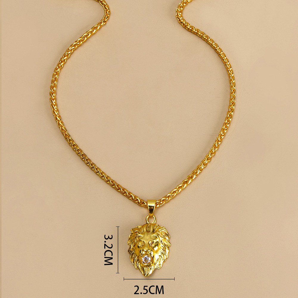 韩国东大门嘻哈狮子头项链 镶大金牙金色合金项链 厂家现货