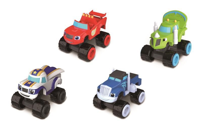 潮升动漫 旋风战车队 迷你回力车玩具套装拼插积木惯性滑行车