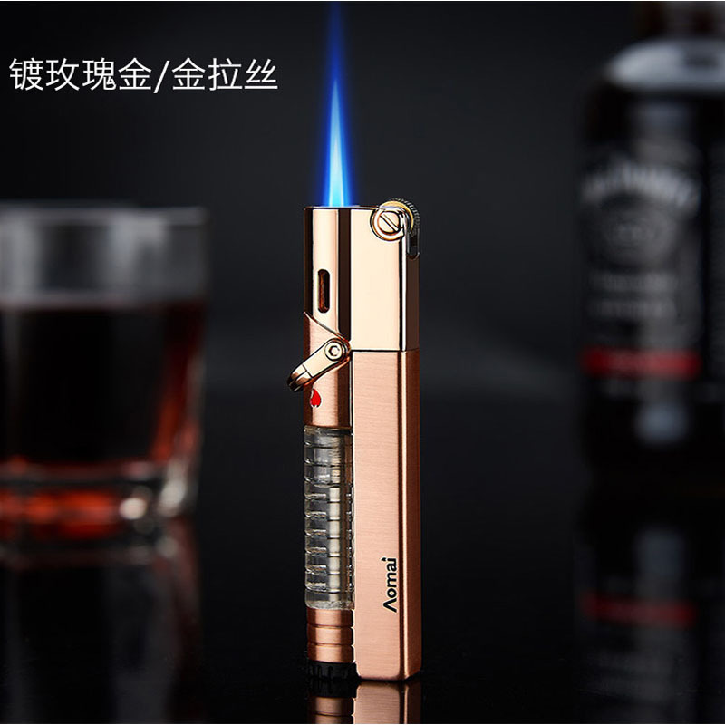 奥麦直冲砂轮打火机冲气金属7108蓝焰厂价批发-阿里巴巴